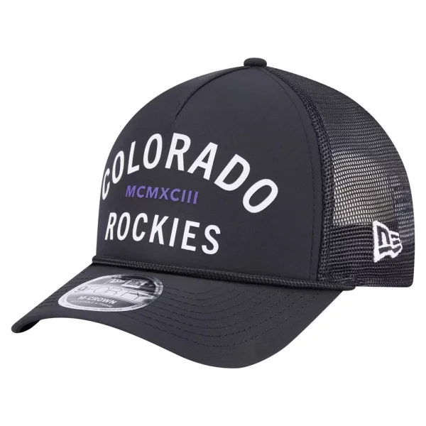 Colorado Rockies New Era Minimalist 9FORTY A-Frame Adjustable Hat - Black