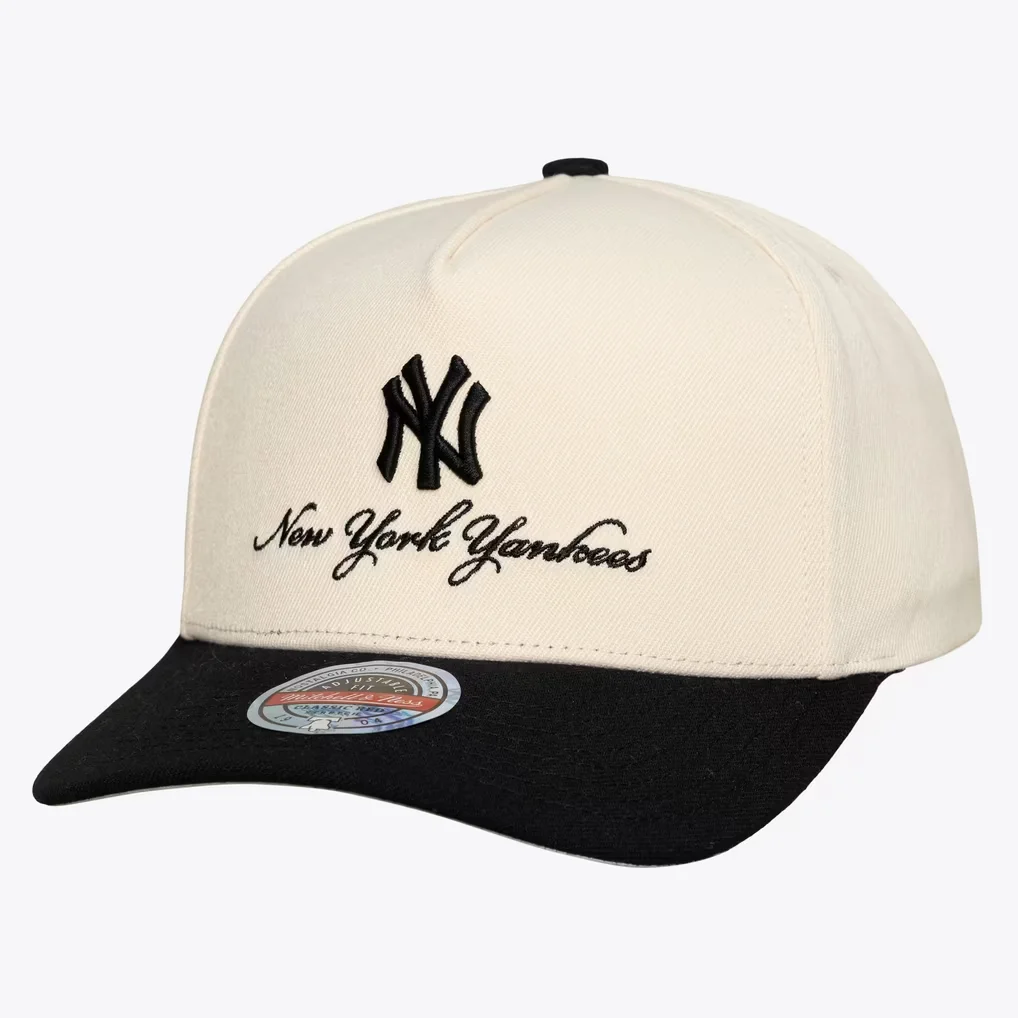 New York Yankees Mitchell & Ness Flawless Stretch-Snap Hat - Cream/Black – Photo 1 of 4