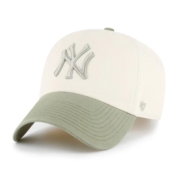 New York Yankees '47 Unisex Two-Tone Fashion Clean Up Adjustable Hat - Natural/Olive