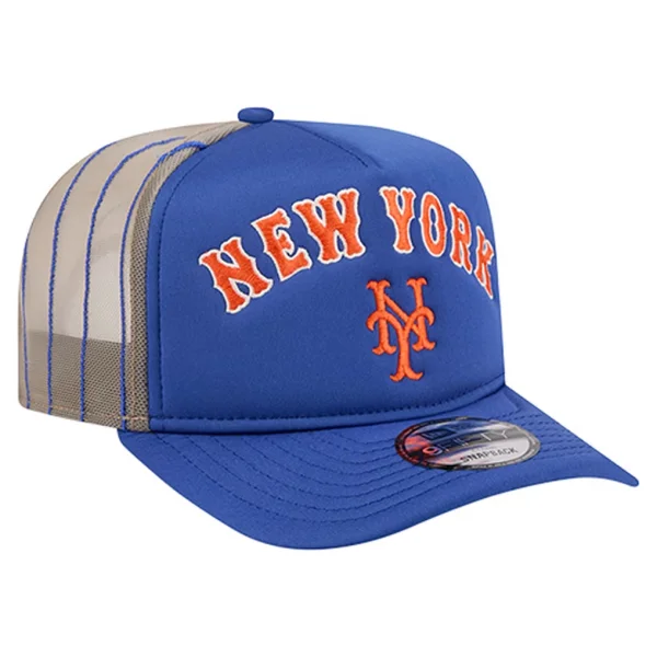  New York Mets New Era Vintage Arched Foam Front 9FIFTY A-Frame Adjustable Trucker Hat - Royal