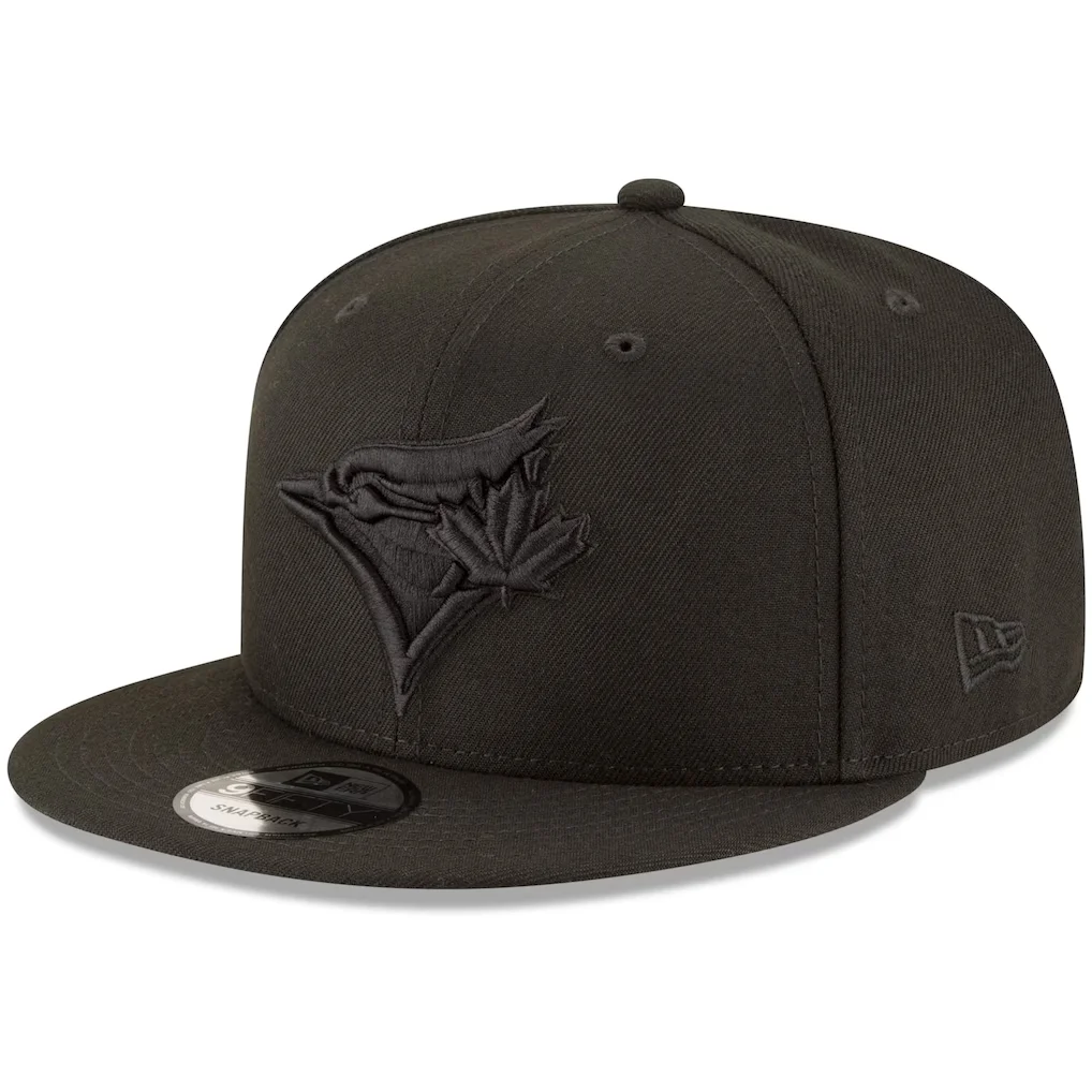 Toronto Blue Jays New Era Black on Black 9FIFTY Team Snapback Adjustable Hat - Black – Photo 1 of 4