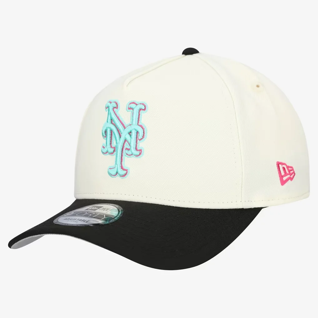 New York Mets New Era Stadium Chrome 9FORTY A-Frame Adjustable Hat - Cream – Photo 1 of 4