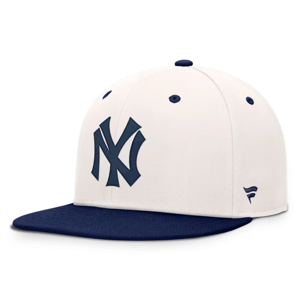 New York Yankees Fanatics Heritage Ballpark Snapback Hat - Cream/Navy
