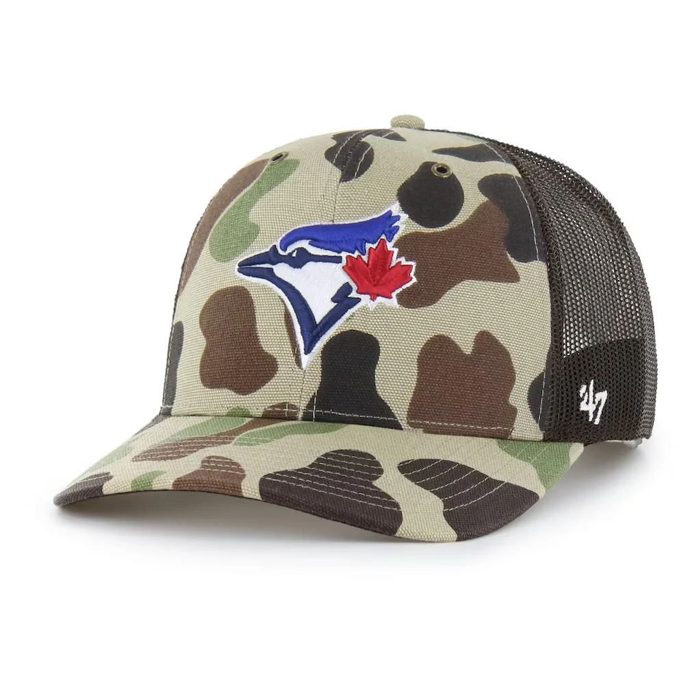 Toronto Blue Jays Carhartt x '47 Duck Adjustable Trucker Hat - Camo – Photo 1 of 4