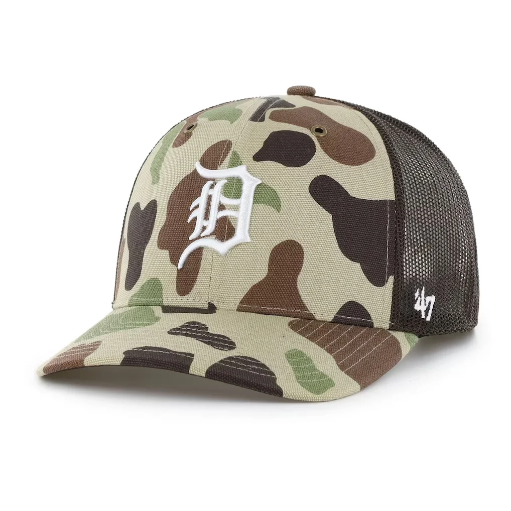 Detroit Tigers Carhartt x '47 Duck Adjustable Trucker Hat - Camo – Photo 1 of 4