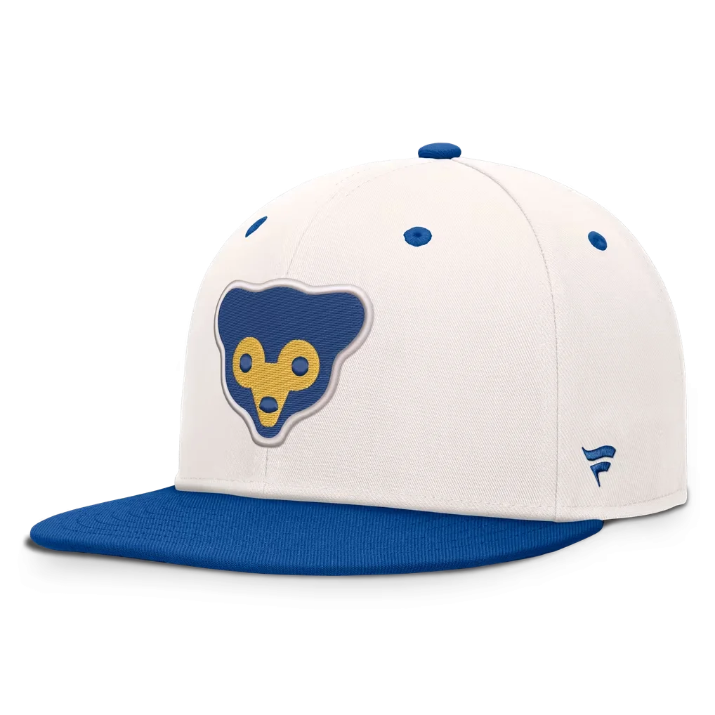 Chicago Cubs Fanatics Heritage Ballpark Snapback Hat - Cream/Royal – Photo 1 of 4