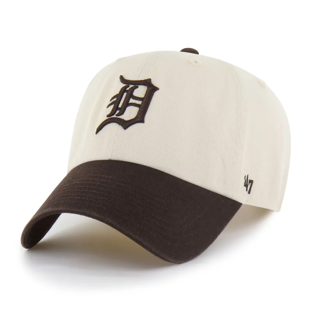 Detroit Tigers '47 Unisex Two-Tone Fashion Clean Up Adjustable Hat - Natural/Brown – Photo 1 of 2