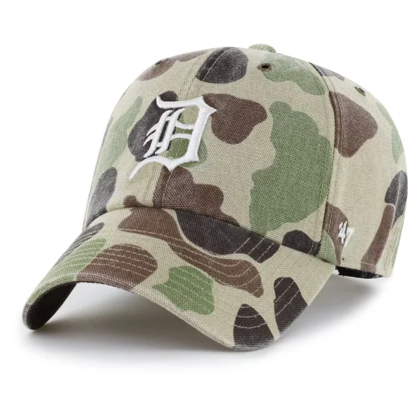 Detroit Tigers Carhartt x '47 Duck Clean Up Adjustable Hat - Camo