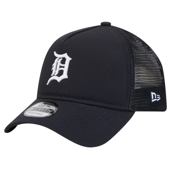 Detroit Tigers New Era 9FORTY A-Frame Trucker Adjustable Hat - Navy