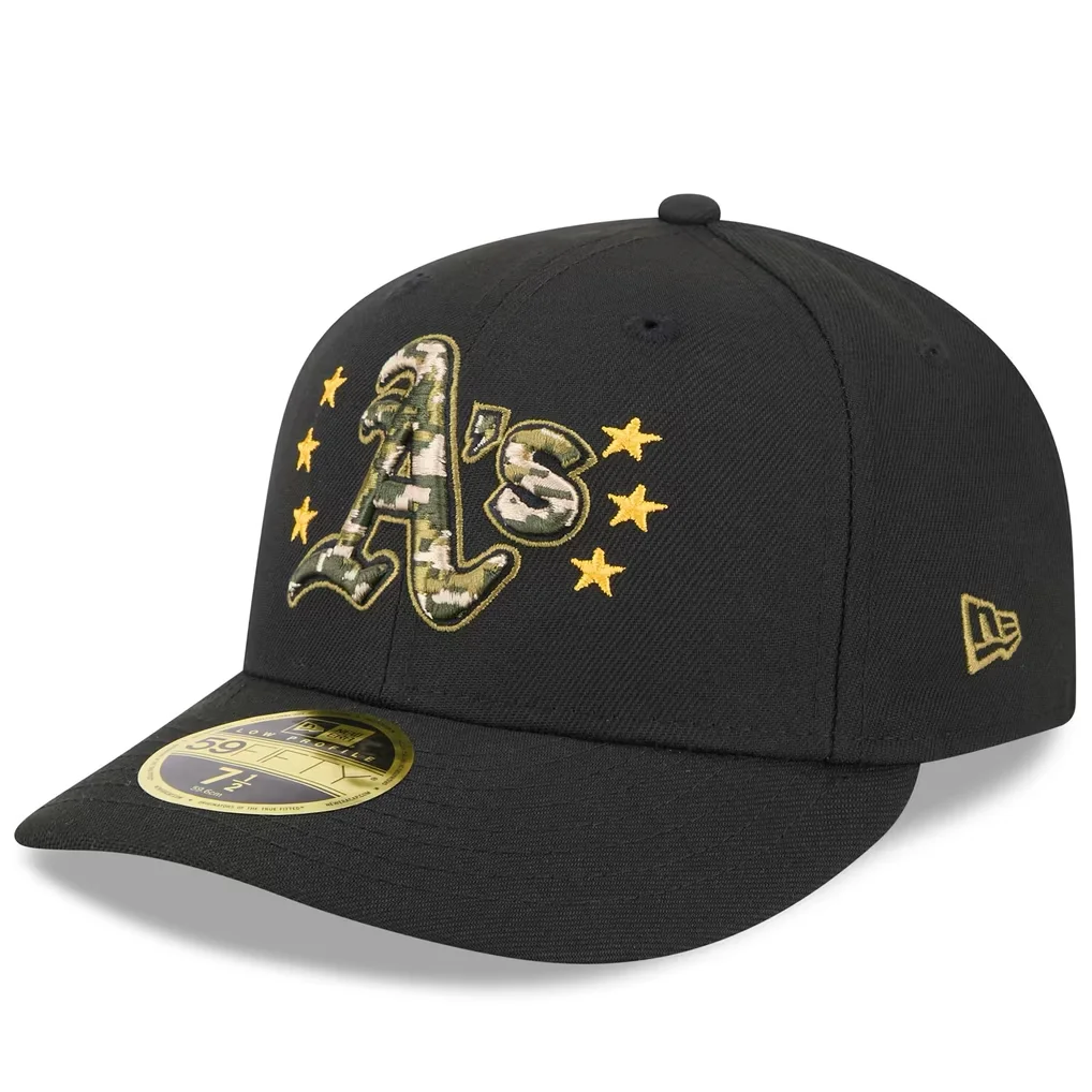 Athletics New Era 2024 Armed Forces Day Low Profile 59FIFTY Fitted Hat - Black – Photo 1 of 6