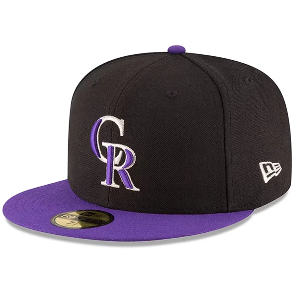 Colorado Rockies New Era Authentic Collection ON Field 59FIFTY Structured Hat - Black/Purple