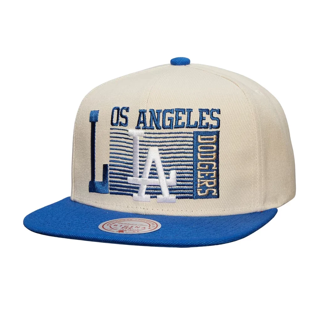 Los Angeles Dodgers Mitchell & Ness Cooperstown Collection Speed Zone Snapback Hat - Cream – Photo 1 of 4