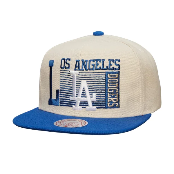 Los Angeles Dodgers Mitchell & Ness Cooperstown Collection Speed Zone Snapback Hat - Cream