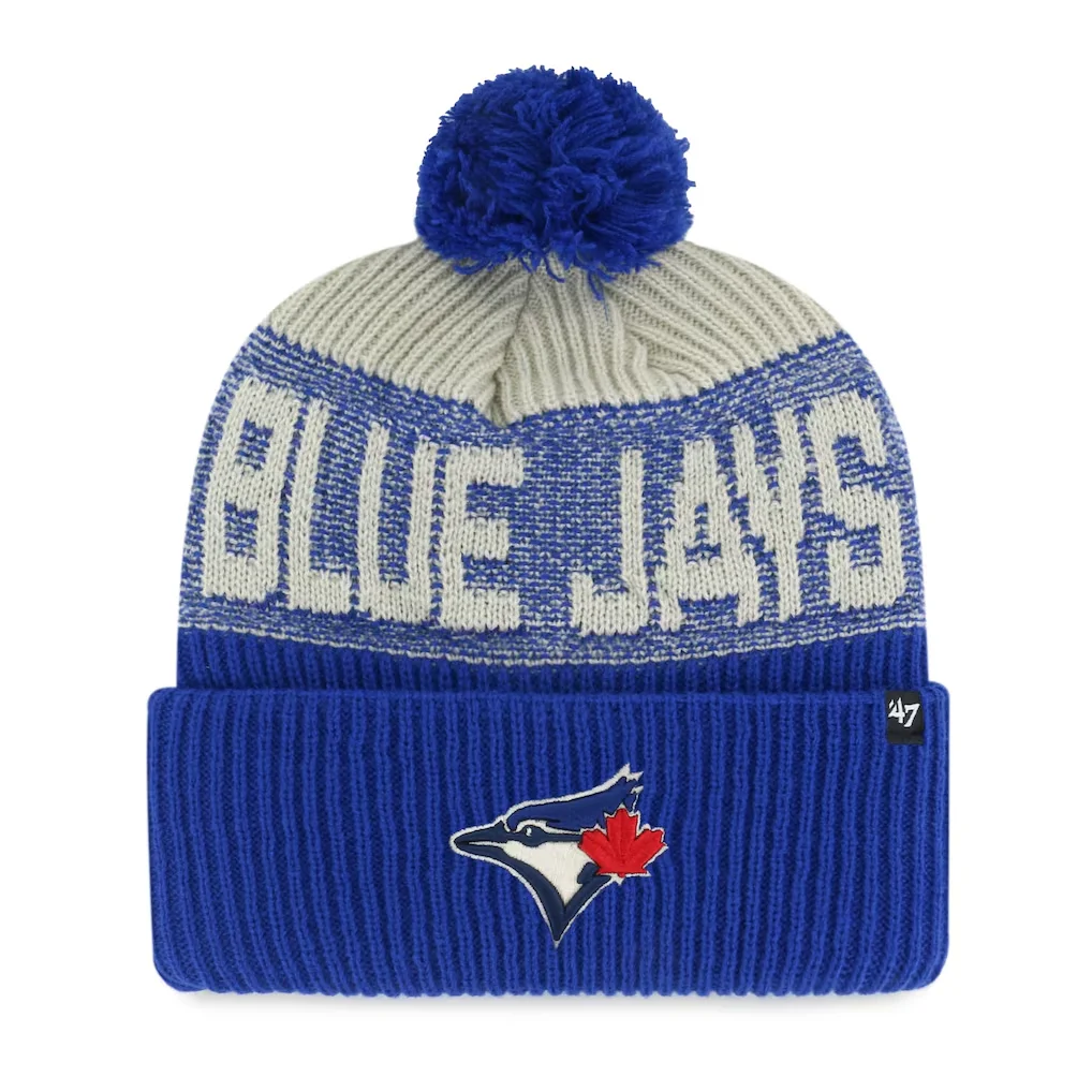 Toronto Blue Jays '47 Bone Chill Cuffed Knit Hat with Pom - Royal – Photo 1 of 2