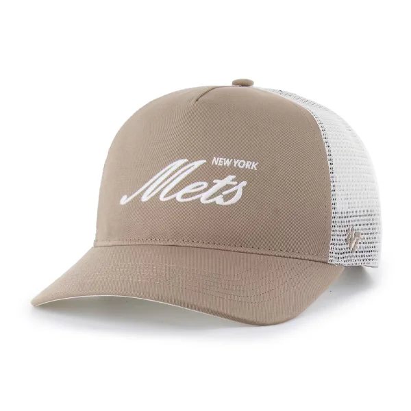 New York Mets '47 Foundational Mesh Hitch Adjustable Hat - Brown