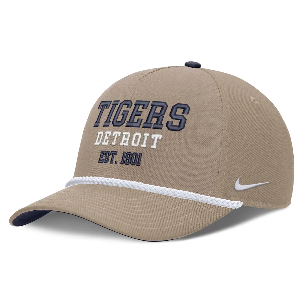 Detroit Tigers Nike Father's Day Rope Rise Adjustable Hat - Khaki – Photo 1 of 4