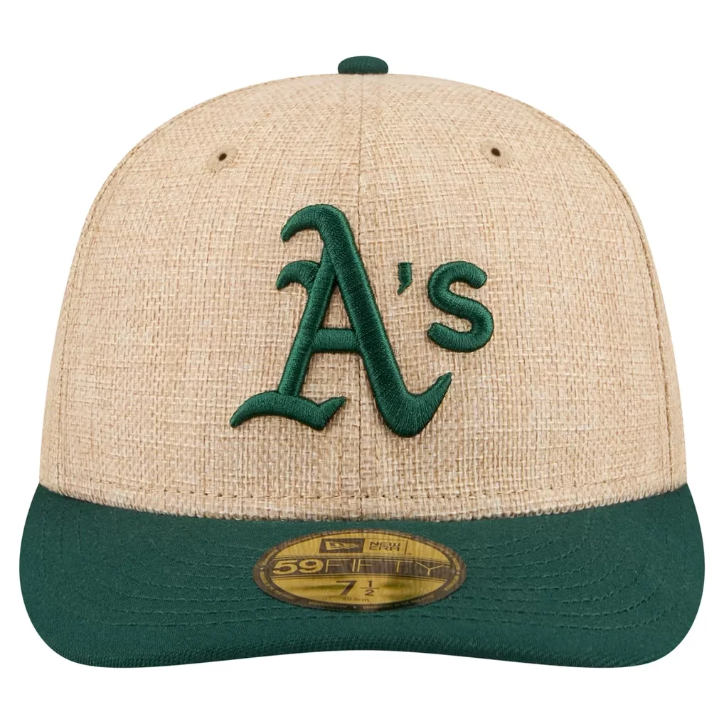 Athletics New Era Twine 59FIFTY Fitted Hat - Natural/Green – Photo 1 of 6