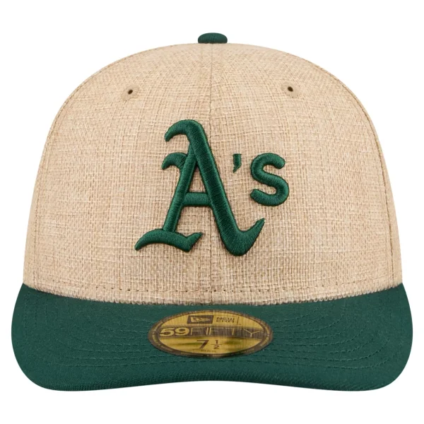 Athletics New Era Twine 59FIFTY Fitted Hat - Natural/Green