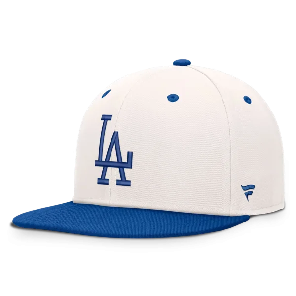 Los Angeles Dodgers Fanatics Heritage Ballpark Snapback Hat - Cream/Royal
