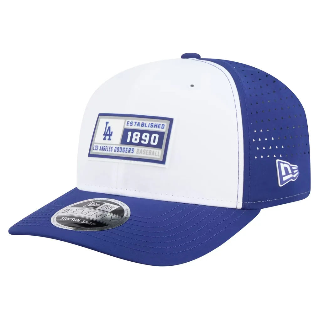 Los Angeles Dodgers New Era Established Patch 9SEVENTY Adjustable Hat - White/Royal – Photo 1 of 5