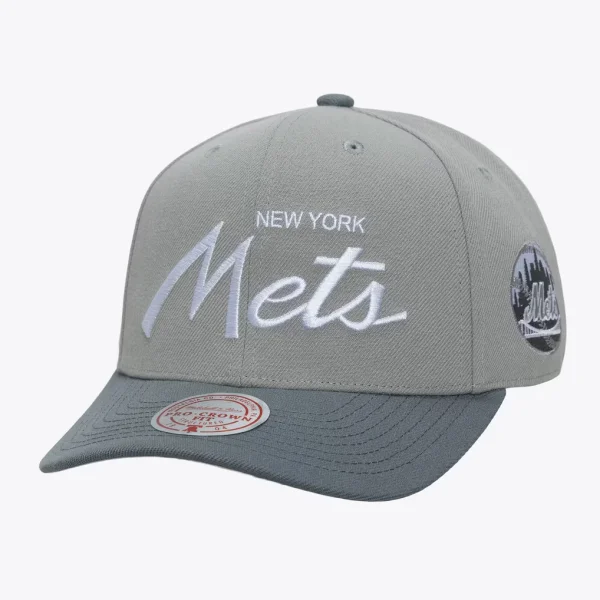 New York Mets Mitchell & Ness Thunderstorm Head Coach Pro-Crown Adjustable Hat - Gray