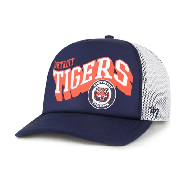 Detroit Tigers '47 Meander Foam Trucker Snapback Hat - Navy