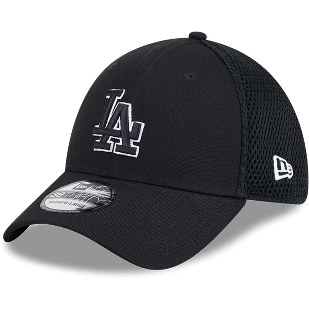 Los Angeles Dodgers New Era Neo 39THIRTY Flex Hat - Black/White – Photo 1 of 6