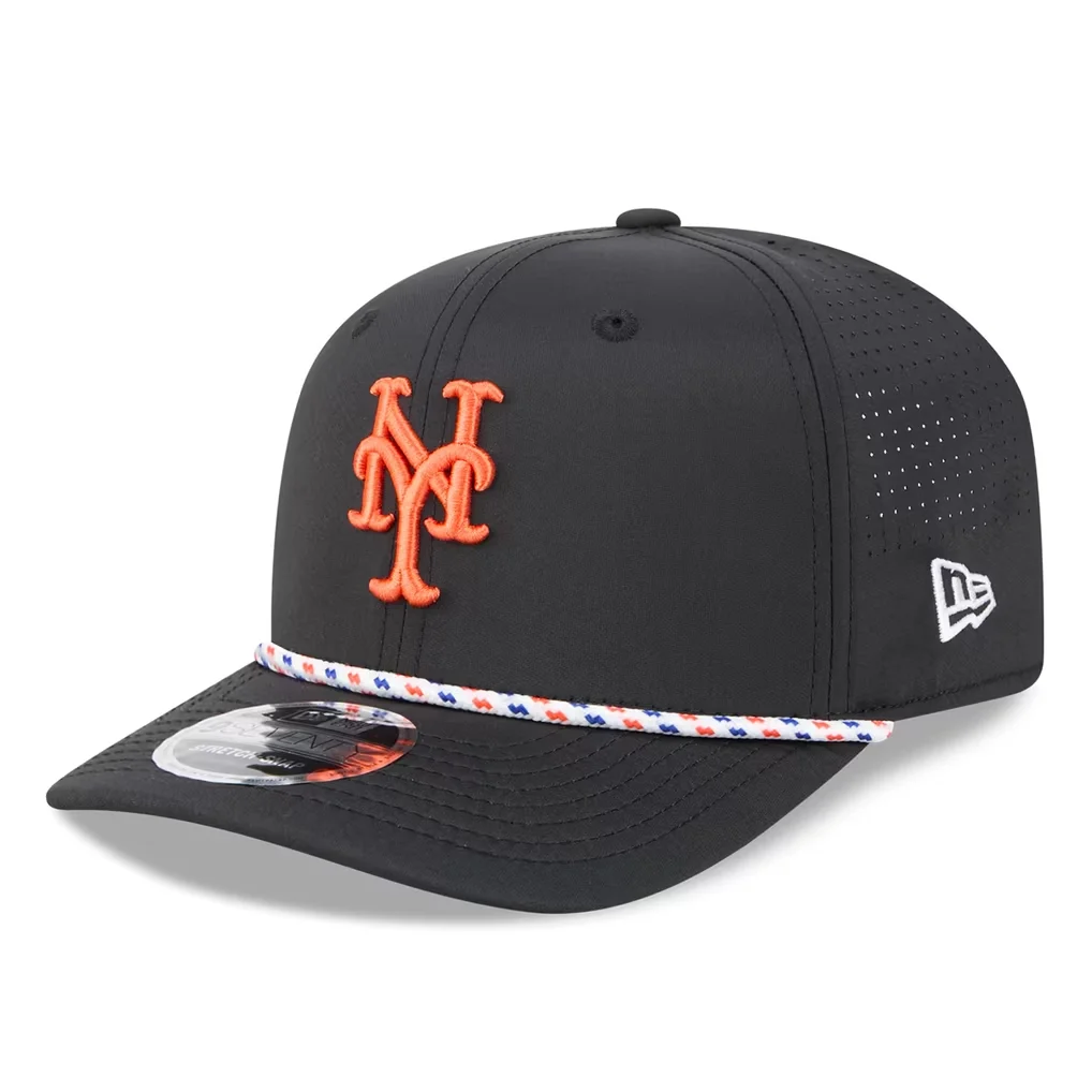 New York Mets New Era Vented 9SEVENTY Rope Adjustable Hat - Black – Photo 1 of 5