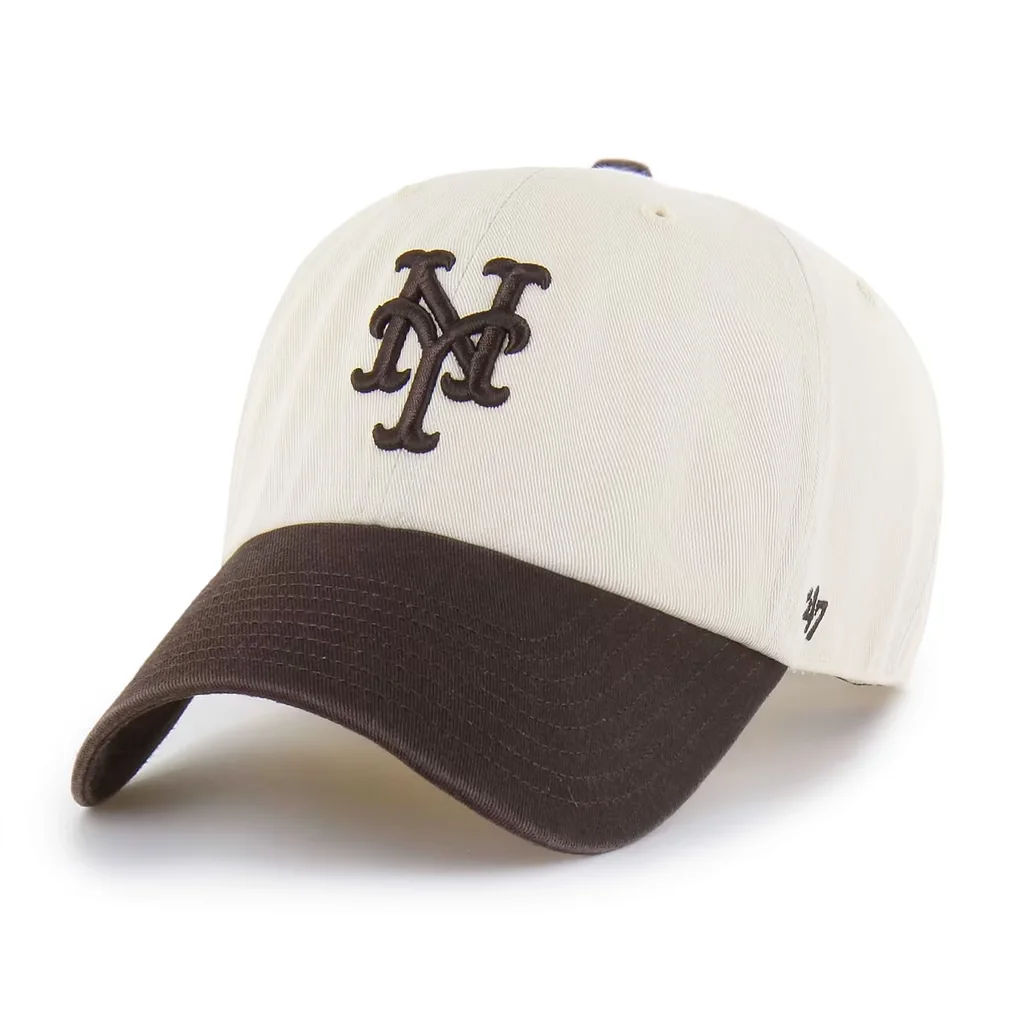 New York Mets '47 Unisex Two-Tone Fashion Clean Up Adjustable Hat - Natural/Brown – Photo 1 of 2