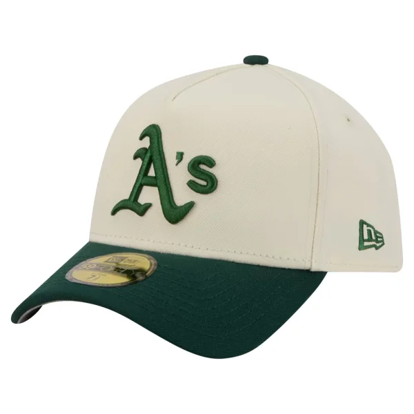 Athletics New Era Chrome A-Frame 59FORTY Fitted Hat - Cream