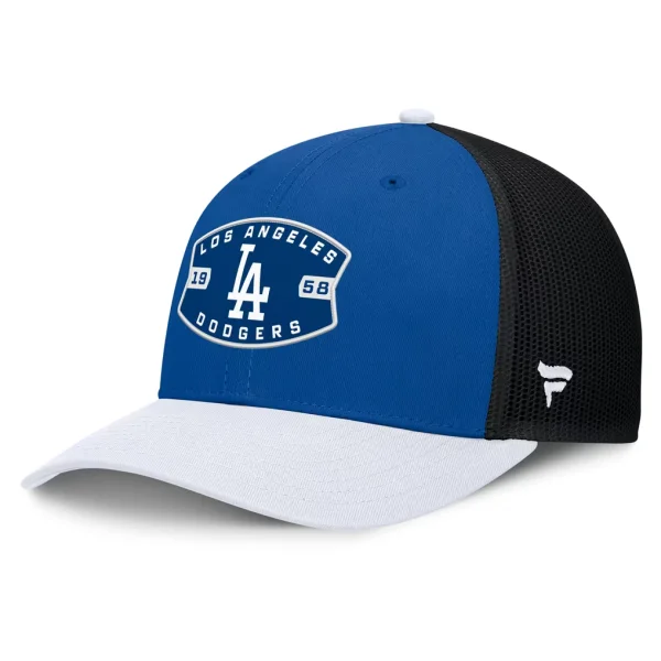 Los Angeles Dodgers Fanatics Cutoff Adjustable Trucker Hat - Royal/White