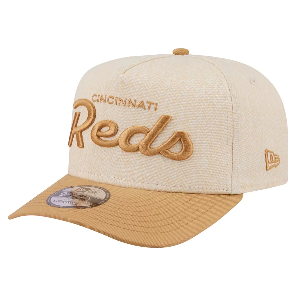 Cincinnati Reds New Era Herringbone 9FIFTY A-Frame Snapback Hat - Cream – Photo 1 of 8