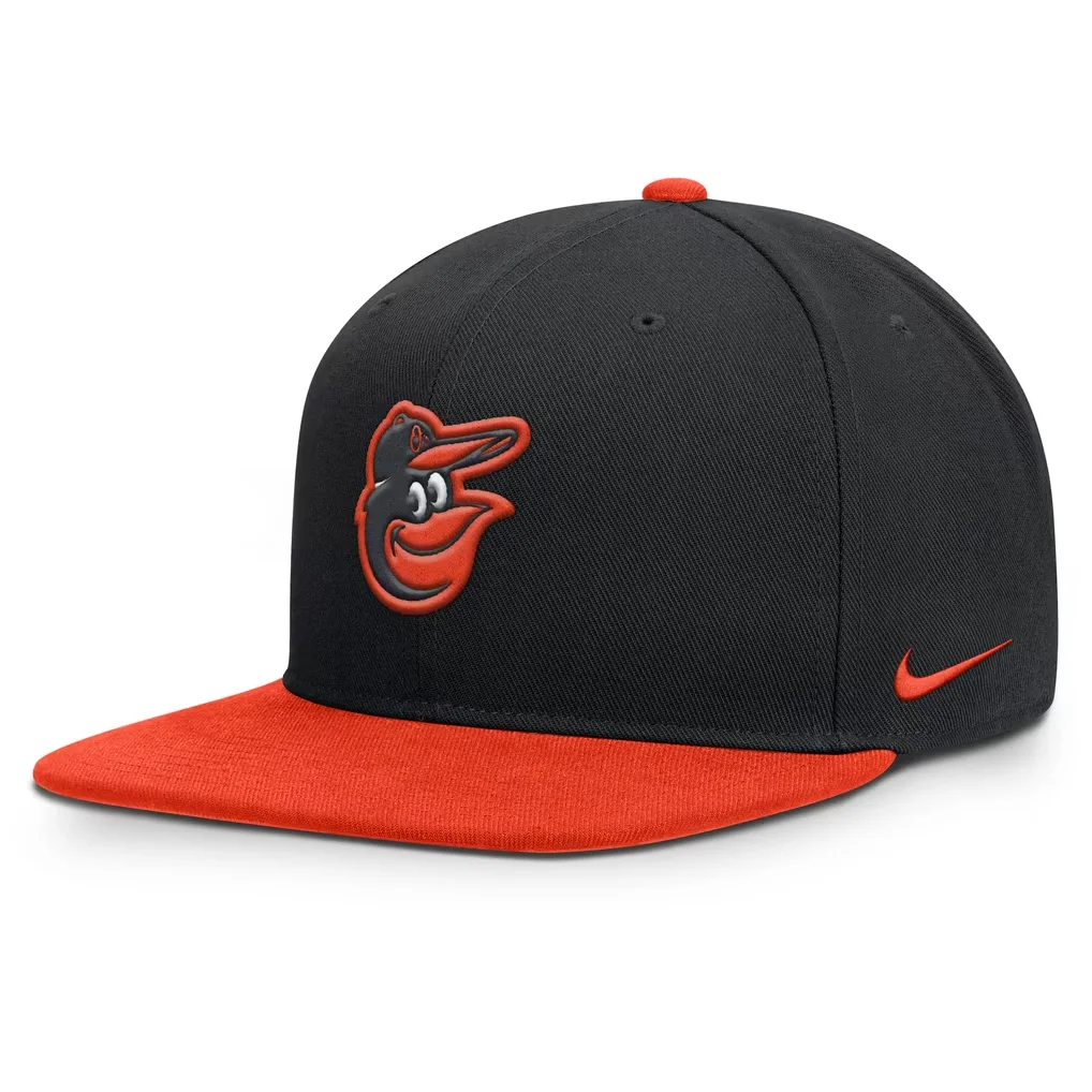 Baltimore Orioles Nike Primetime Pro Dri-FIT Snapback Hat - Black/Orange – Photo 1 of 4